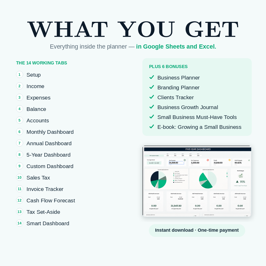 Mint Bookkeeping Planner